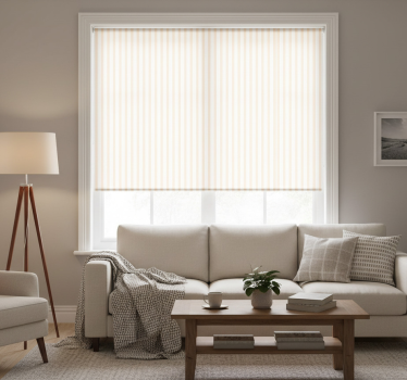 Tenda a rullo beige strisce sottili bianco beige - TenStickers