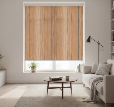 Tenda a rullo beige su pavimento in legno chiaro - TenStickers