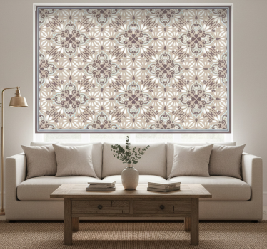 Tenda a rullo beige mosaico bianco beige - TenStickers