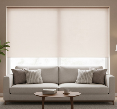 Tenda a rullo beige tessuto lino sottile - TenStickers