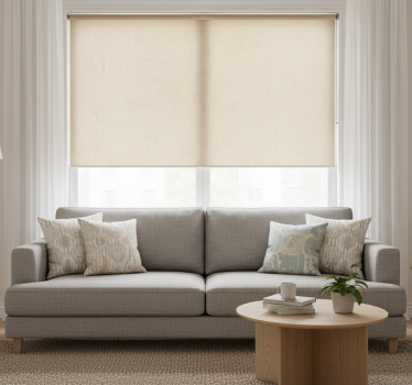 Tenda a rullo beige texture a righe beige - TenStickers