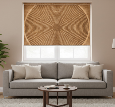 Tenda a rullo beige texture in juta circolare - TenStickers