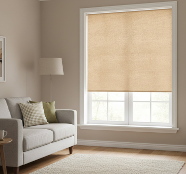 Tenda a rullo beige texture juta naturale - TenStickers