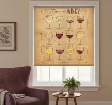 Tenda a rullo beige tipo di vini beige - TenStickers