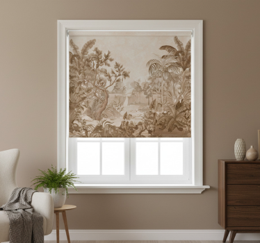 Tenda a rullo beige viste di una giungla tropicale - TenStickers