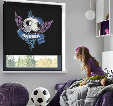 Tenda a rullo calcio palla volante con nome - TenStickers