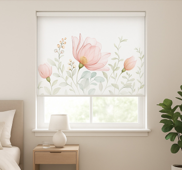 Tenda a rullo camera da letto fiori astratti traslucidi - TenStickers