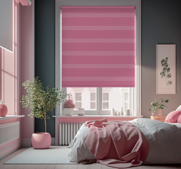 Tenda a rullo camera matrimoniale strisce rosa scuro - TenStickers