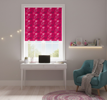Tenda a rullo camera ragazzi cuori fucsia - TenStickers