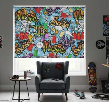 Tenda a rullo camera ragazzi graffiti cultura hip-hop - TenStickers