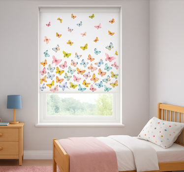 Tenda a rullo cameretta farfalle colorate in volo - TenStickers