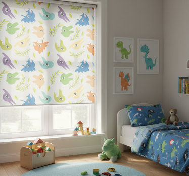 Tenda a rullo cameretta giochi retro dinosauri - TenStickers