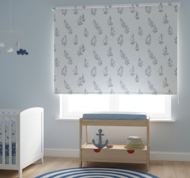 Tenda a rullo cameretta motivo barche a vela disegnato - TenStickers