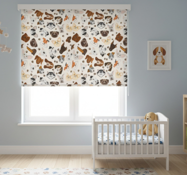 Tenda a rullo cameretta motivo cuccioli e cani - TenStickers
