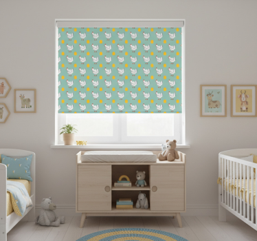 Tenda a rullo cameretta pulcino bianco sfondo blu - TenStickers