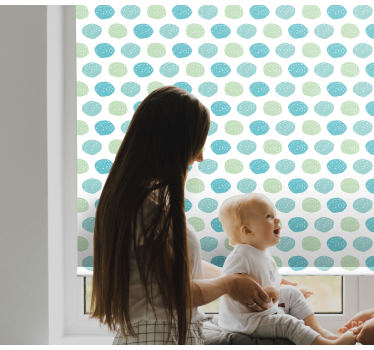 Tenda a rullo cameretta punti verdi e blu - TenStickers