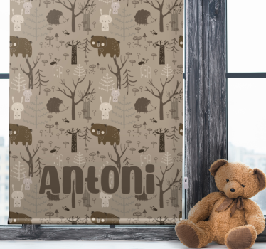 Tenda a rullo cameretta tema animali della foresta - TenStickers