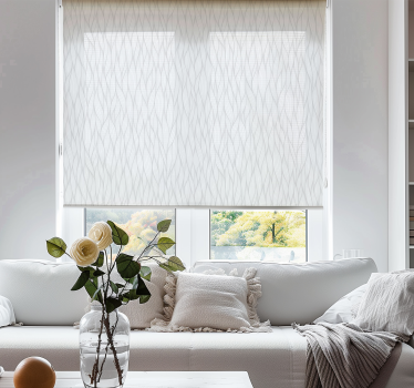 Tenda a rullo bianca linee ondulate - TenStickers