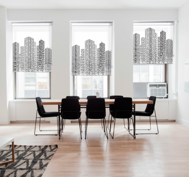 Tenda a rullo con lo skyline per ufficio - TenStickers