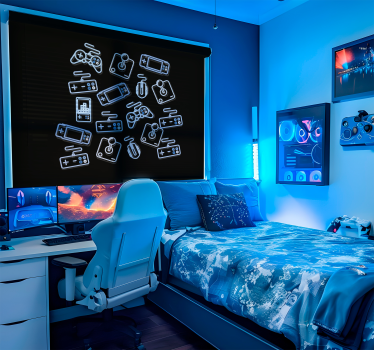 Tenda a rullo controlli blu - TenStickers