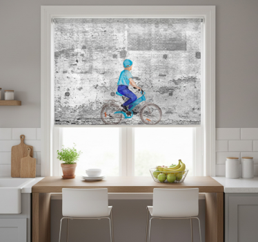 Tenda a rullo cucina bambini in bicicletta graffiti - TenStickers