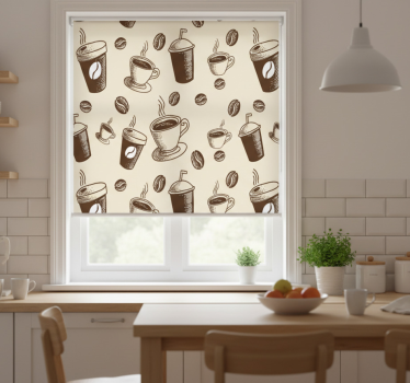 Tenda a rullo cucina design a motivi caffè - TenStickers