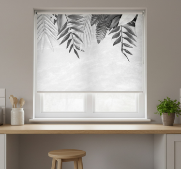 Tenda a rullo cucina piume grigie sospese - TenStickers