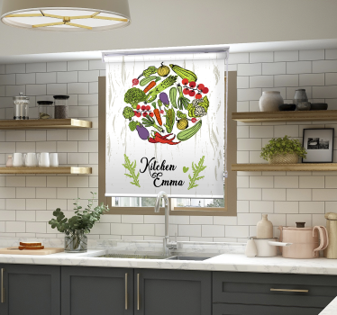 Tenda a rullo da cucina con verdure - TenStickers