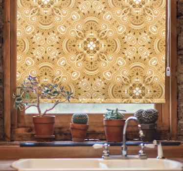 Tenda a rullo classica ornamentale beige - TenStickers