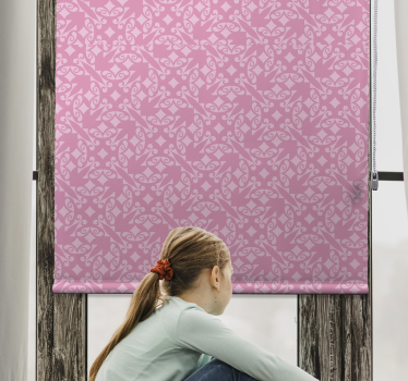 Tenda a rullo disegno classico Ornamentale rosa - TenStickers