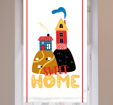 Tenda a rullo frasi illustrazione di casa affascinante - TenStickers
