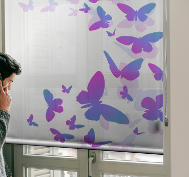 Tenda a rullo farfalle insieme di farfalle sfumate - TenStickers