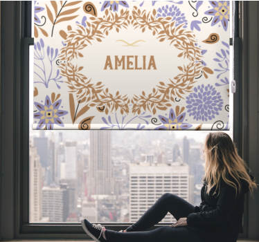 Tenda a rullo fiori design floreale personalizzato - TenStickers