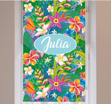 Tenda a rullo fiori e piante composizione floreale tropicale - TenStickers