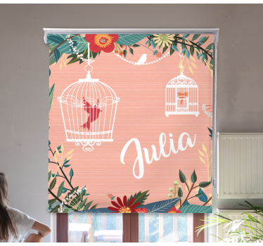 Tenda a rullo fiori e piante gabbie e fiori - TenStickers