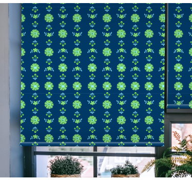 Tenda a rullo fiori e piante motivi verdi - TenStickers