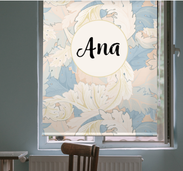 Tenda a rullo soggiorno motivo botanico con nome - TenStickers