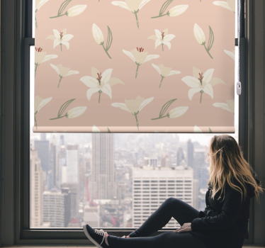 Tenda a rullo fiori e piante motivo floreale delicato - TenStickers
