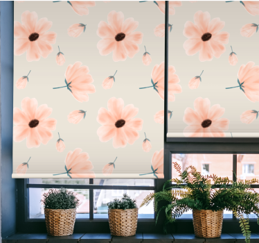 Tenda a rullo fiori e piante motivo floreale pastello - TenStickers