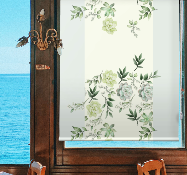 Tenda a rullo elegante motivo floreale verdeggiante - TenStickers