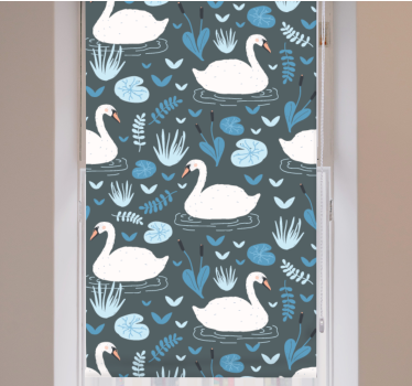 Tenda a rullo animali serenità idilliaca dei cigni - TenStickers