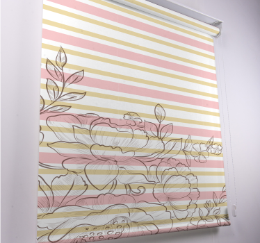 Tenda a rullo fiori e piante strisce floreali pallide - TenStickers