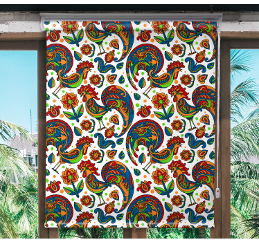 Tenda a rullo animali galli colorati - TenStickers