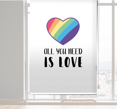 Tenda a rullo frasi tutto ciò di cui hai bisogno è l'amore - TenStickers