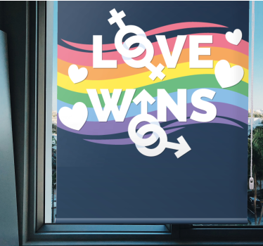 Tenda a rullo frasi messaggio l'amore vince - TenStickers