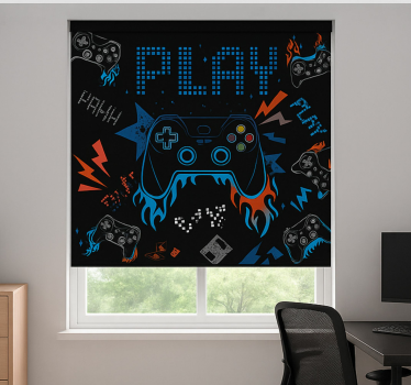 Tenda a rullo gamer console di gioco retrò punk - TenStickers