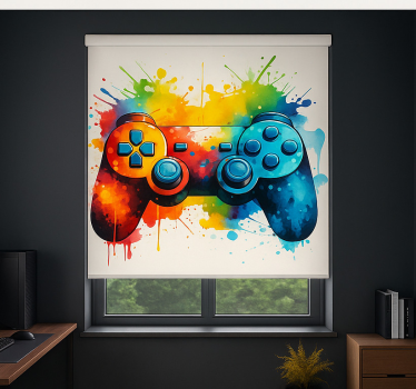 Tenda a rullo gamer controller per schizzi di vernice brillante - TenStickers
