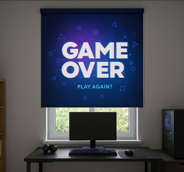 Tenda a rullo gamer game over gioca di nuovo - TenStickers