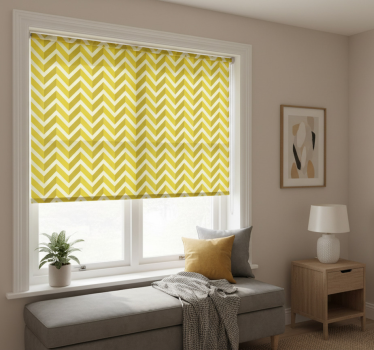 Tenda a rullo gialla design a freccia geometrica - TenStickers