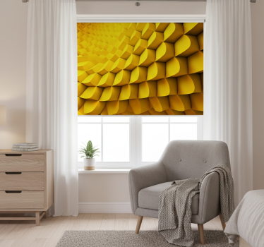 Tenda a rullo gialla geometria futuristica - TenStickers